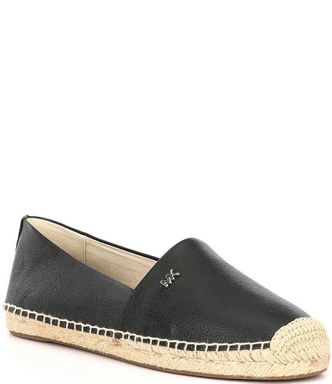 michael kors espadrilles black leather|michael kors kendrick slip on.